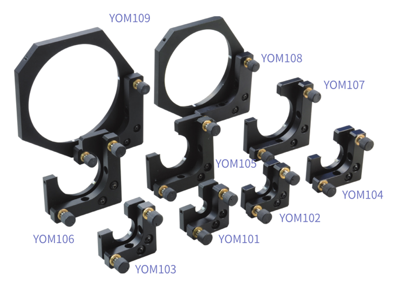 YOM100 系列反射 / 分光镜架 ( 顶丝 + 缺口 + 碟簧 )