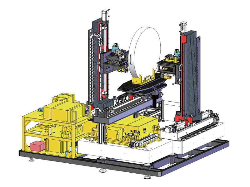 大口径带曲率光学元件扫描检测系统